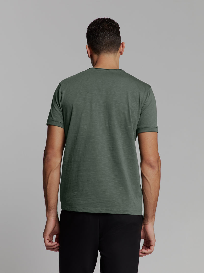 Timeless Basics Round Neck Detail T-Shirt | Dark Steel