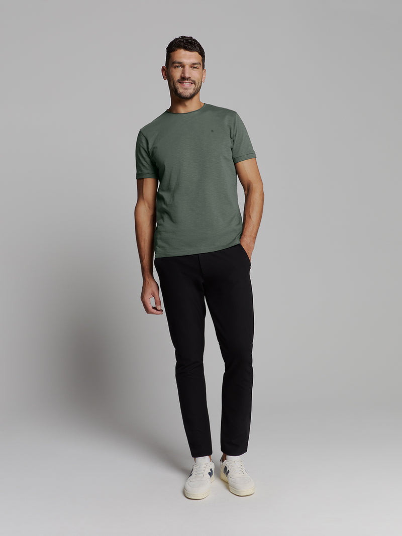 Timeless Basics Round Neck Detail T-Shirt | Dark Steel