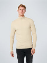 Pullover Rollneck Jacquard Knit Solid | Stone