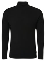 Pullover Rollneck Jacquard Knit Solid | Black