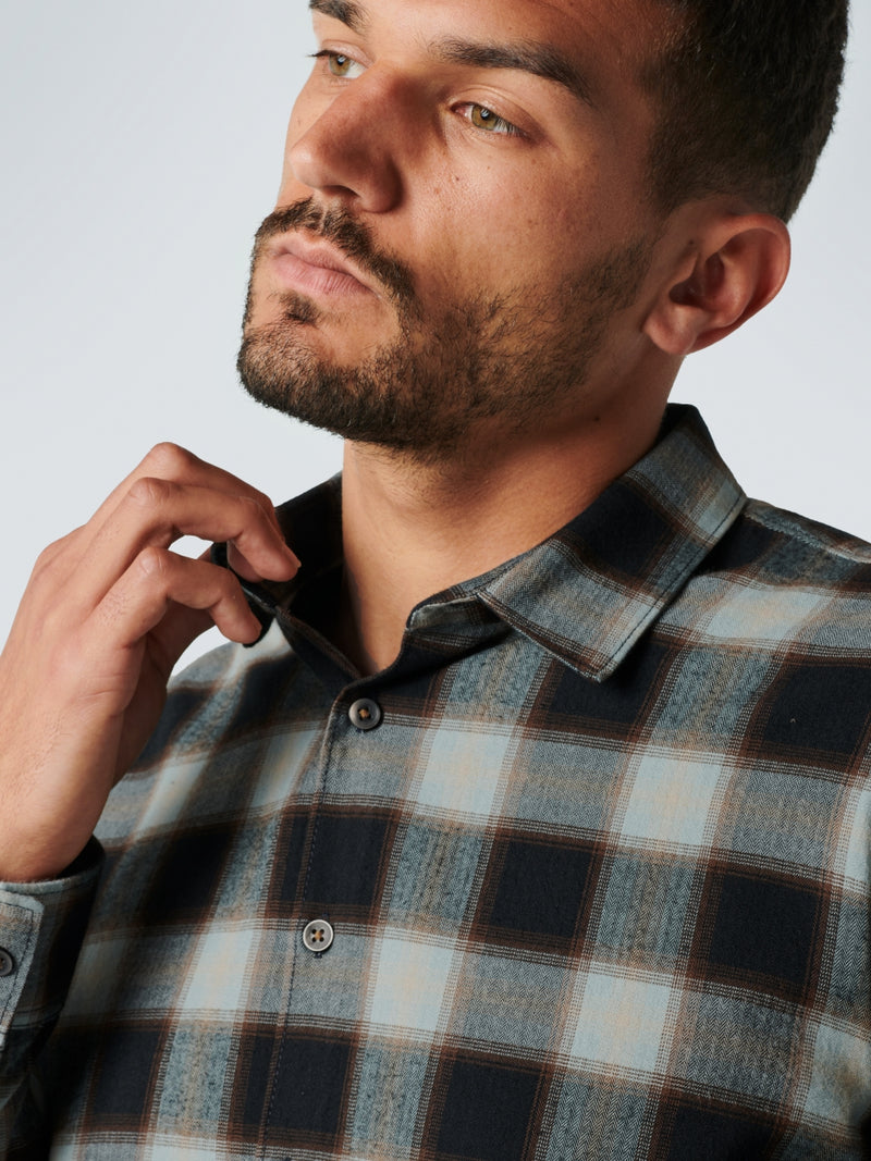 Plaid Long Sleeve Shirt | Smoke