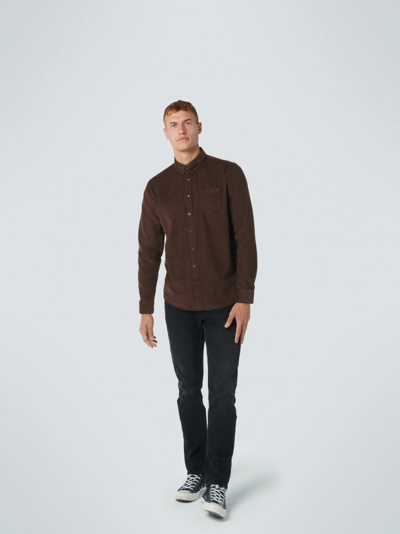 Corduroy Long Sleeve Shirt | Coffee