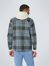 Overshirt Button Closure Check With Wool | Dusty Blue