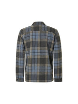 Overshirt Button Closure Check With Wool | Dusty Blue