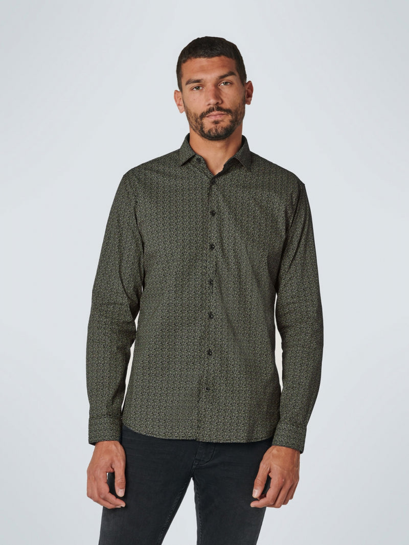 Shirt Stretch All Over Printed Responsible Choice Cotton | Black