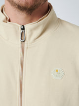 Sweater Full Zip Double High Neck Stretch | Sand
