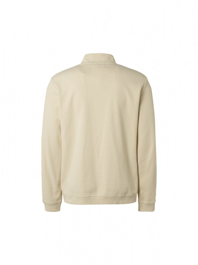 Sweater Full Zip Double High Neck Stretch | Sand