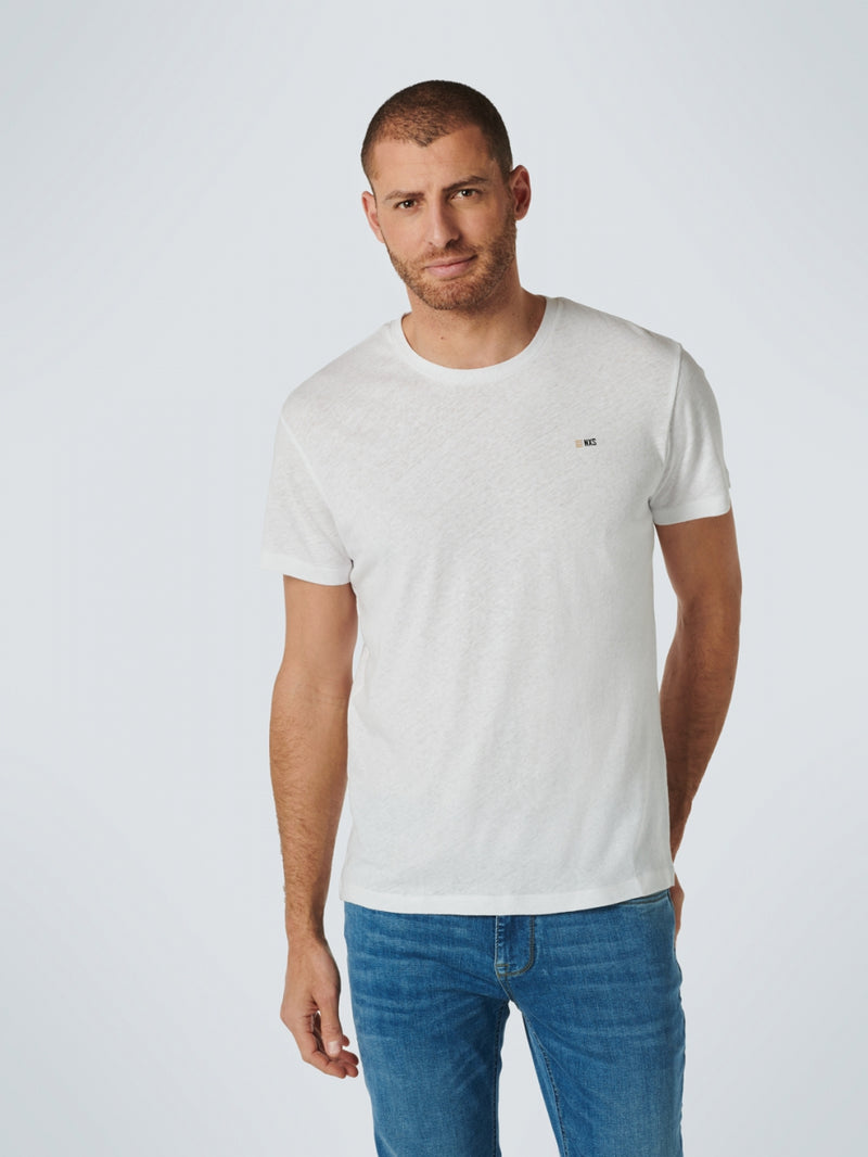 T-Shirt Crewneck with Linen | White