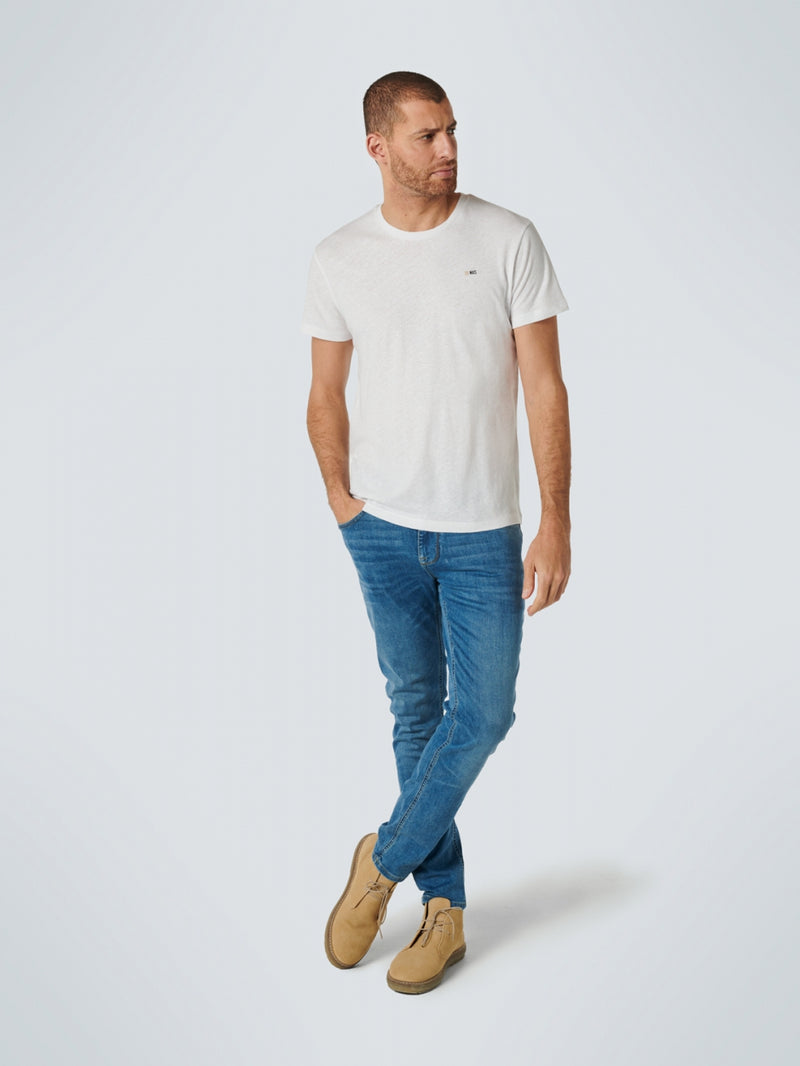 T-Shirt Crewneck with Linen | White
