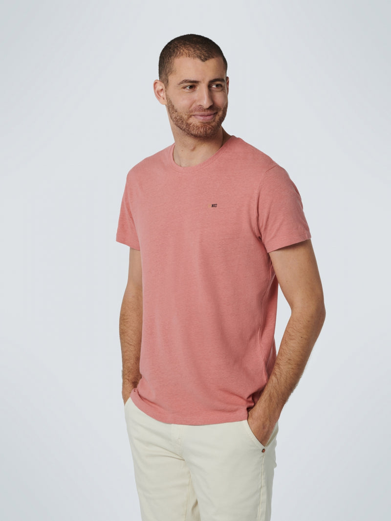 T-Shirt Crewneck with Linen | Coral