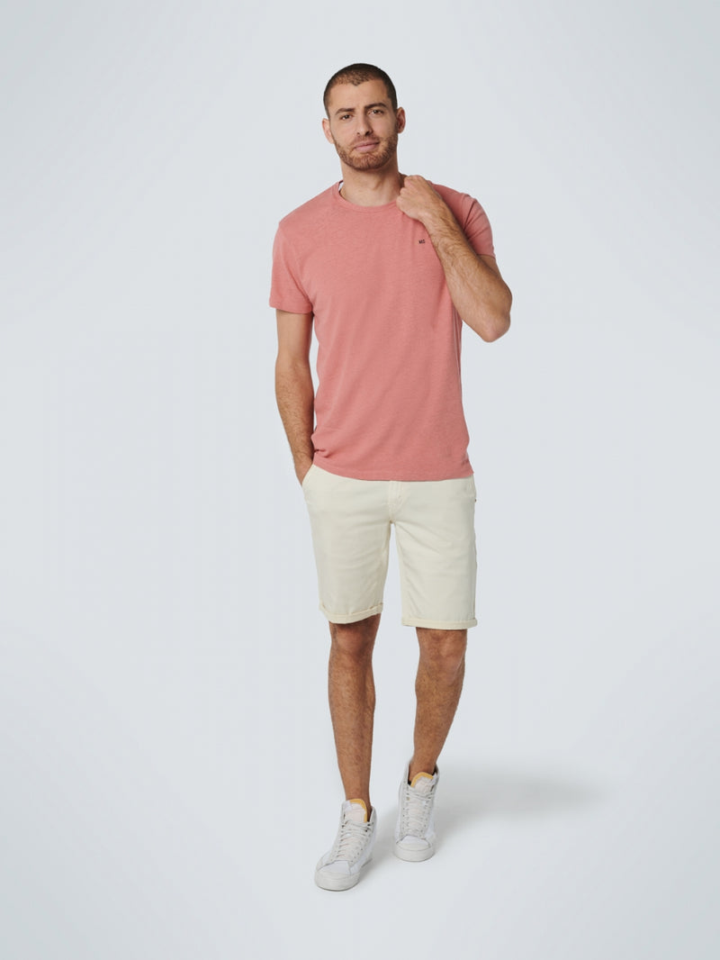 T-Shirt Crewneck with Linen | Coral