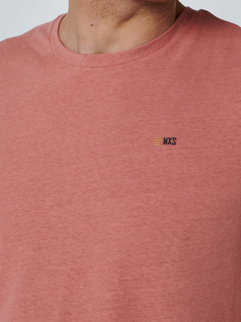 T-Shirt Crewneck with Linen | Coral