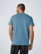 T-Shirt Crewneck with Linen | Washed Blue