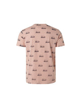 T-Shirt Crewneck Allover Printed 3 Colour Stripe | Peach