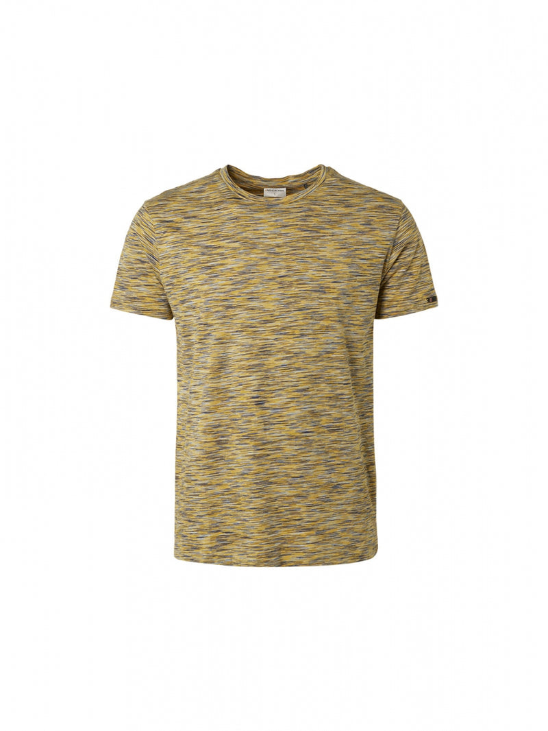 T-Shirt Crewneck Multi Coloured Yarn Dyed Melange | Mustard