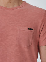 T-Shirt Crewneck Slub Garment Dyed | Coral