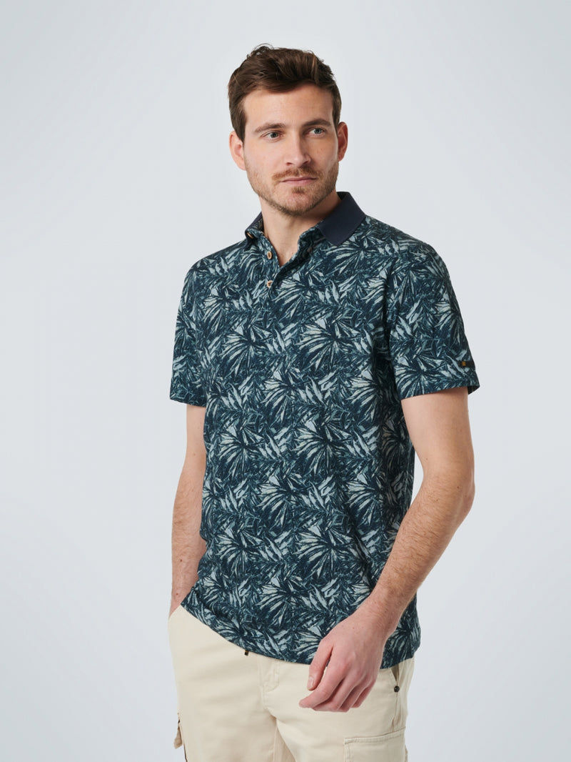 Polo Pique Allover Printed Stretch | Cloud