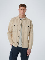 Overshirt Button Closure With Linen | Stone