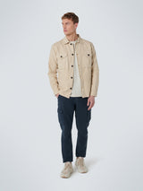Overshirt Button Closure With Linen | Stone