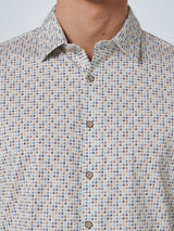 Shirt Stretch Allover Printed | Washed Blue