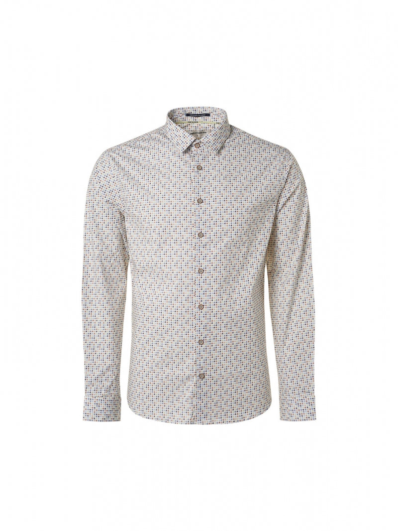 Shirt Stretch Allover Printed | Washed Blue