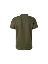 Shirt Short Sleeve Granddad Linen Solid | Basil