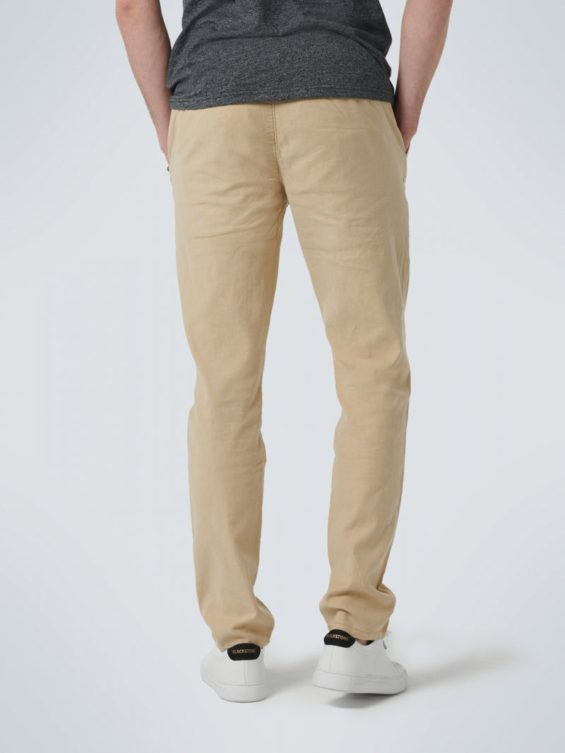 Pants With Linen Garment Dyed Stretch | Stone