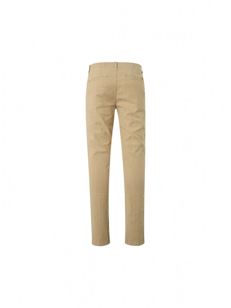 Pants With Linen Garment Dyed Stretch | Stone