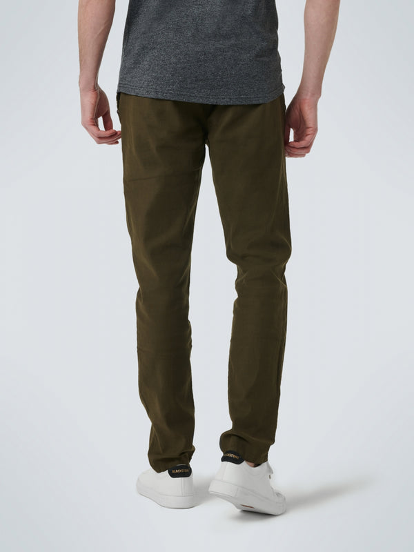 Pants With Linen Garment Dyed Stretch | Basil