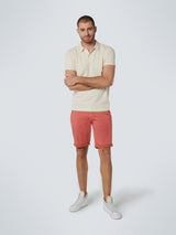 Short Chino Garment Dyed Twill Stretch With Belt | Coral