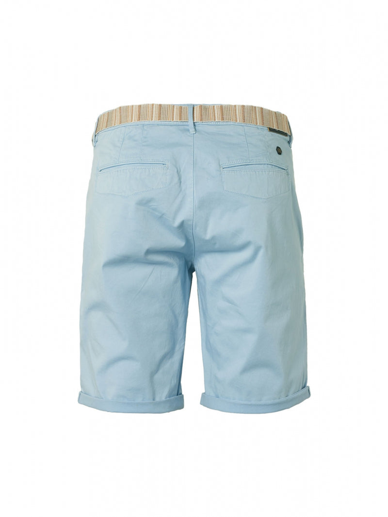 Short Chino Garment Dyed Twill Stretch With Belt | Cloud