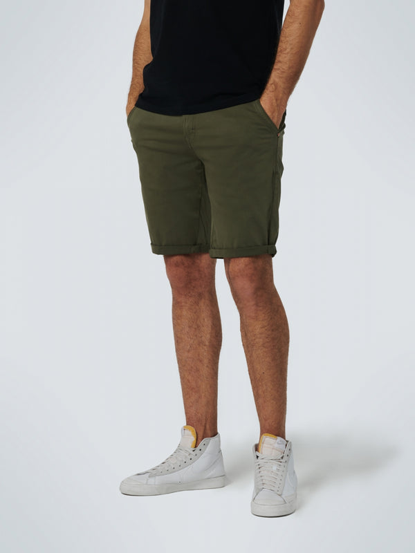 Short Chino Garment Dyed Twill Stretch With Belt | Basil