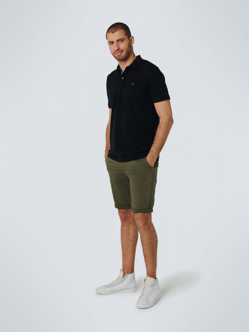 Short Chino Garment Dyed Twill Stretch With Belt | Basil