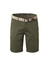 Short Chino Garment Dyed Twill Stretch With Belt | Basil