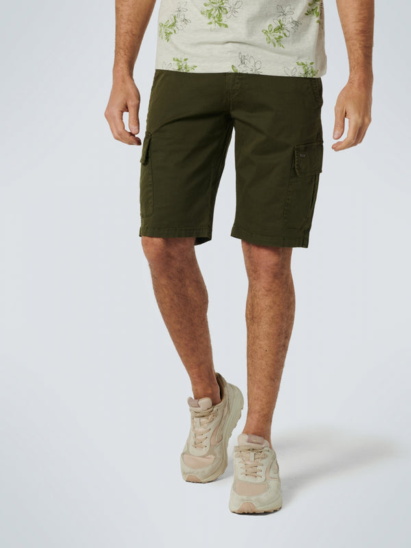 Short Cargo Garment Dyed + Stone Washed Stretch With Belt | Basil
