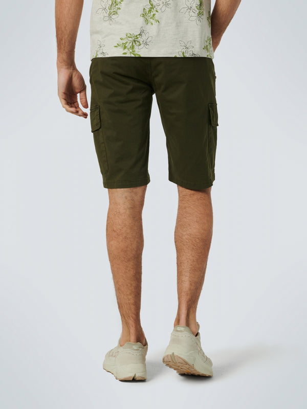Short Cargo Garment Dyed + Stone Washed Stretch With Belt | Basil