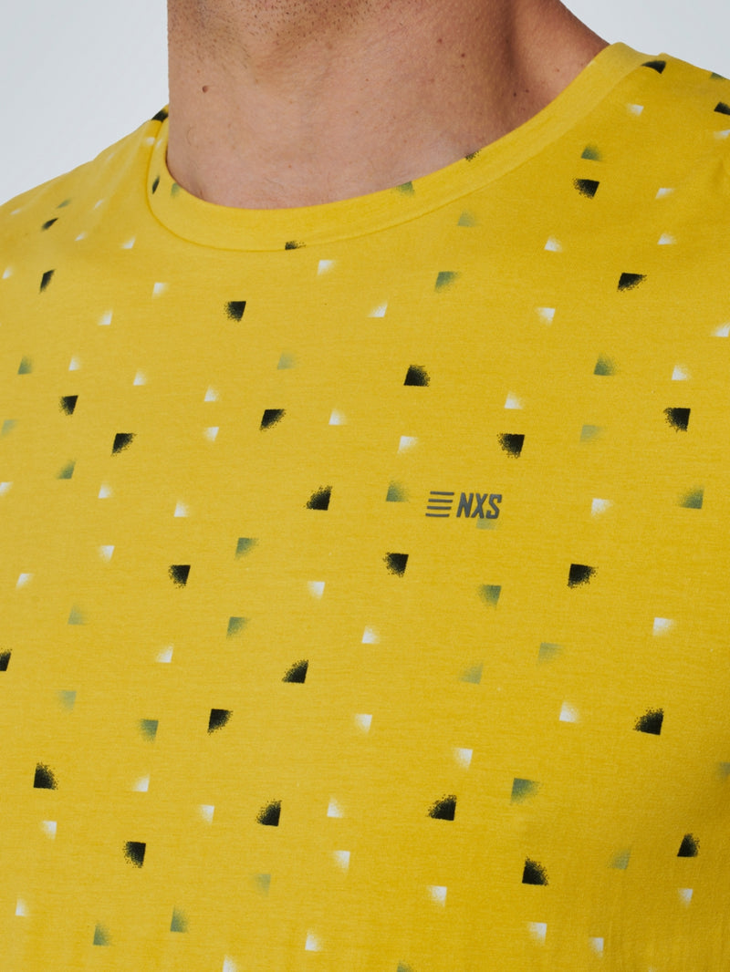 T-Shirt Crewneck Allover Printed Stretch | Lime