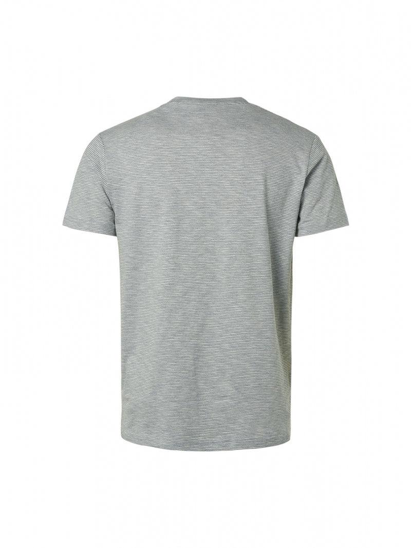 T-Shirt Crewneck Yarn Dyed Stripe Slub | Steel