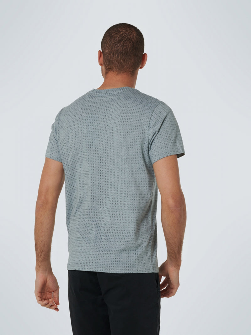 T-Shirt Crewneck Allover Printed Stripe | Steel