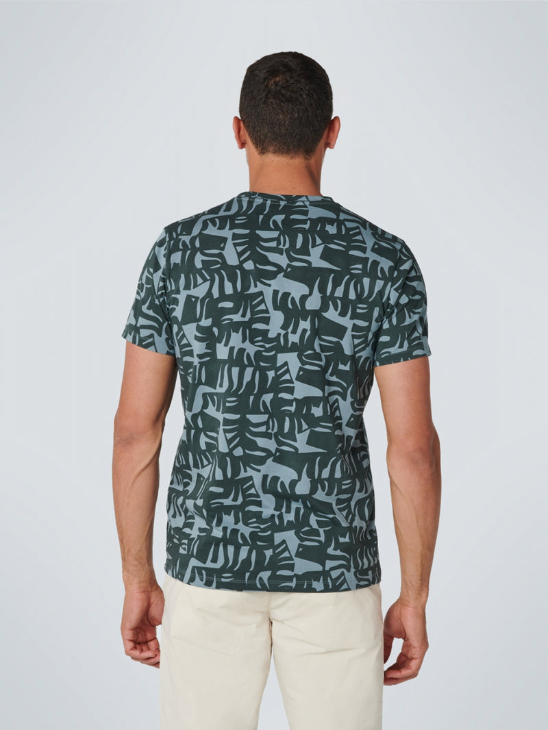 T-Shirt Crewneck Allover Printed Slub | Steel