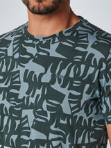 T-Shirt Crewneck Allover Printed Slub | Steel