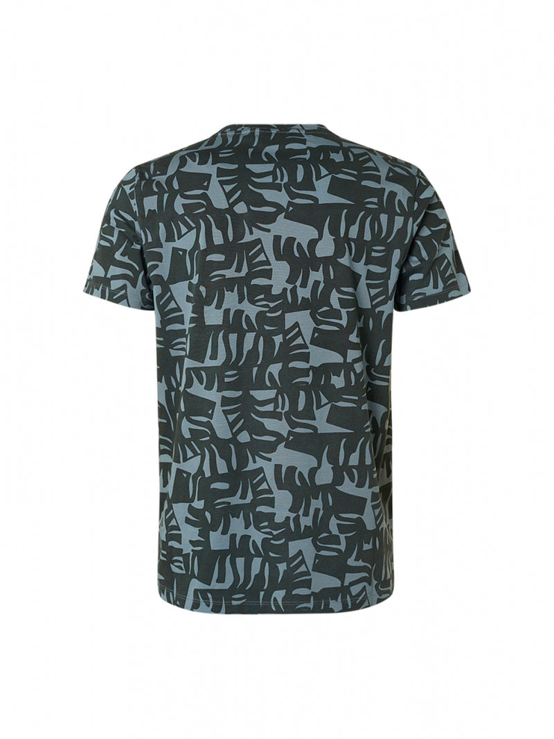 T-Shirt Crewneck Allover Printed Slub | Steel