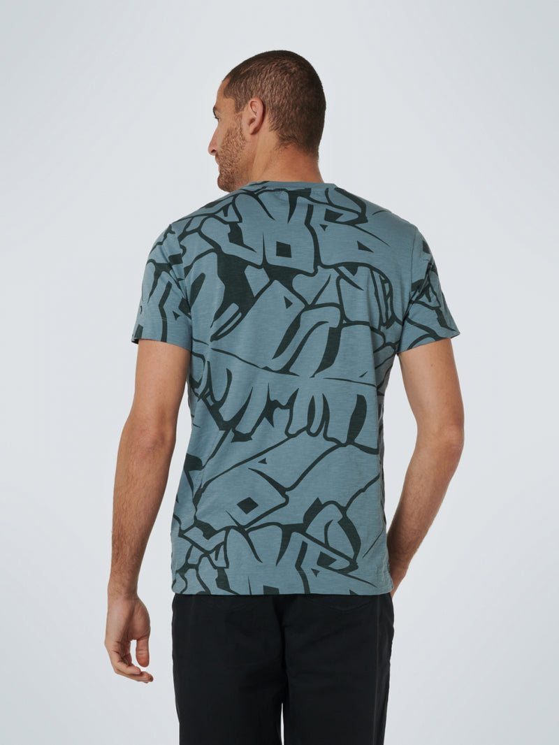 T-Shirt Crewneck Allover Printed Slub | Steel