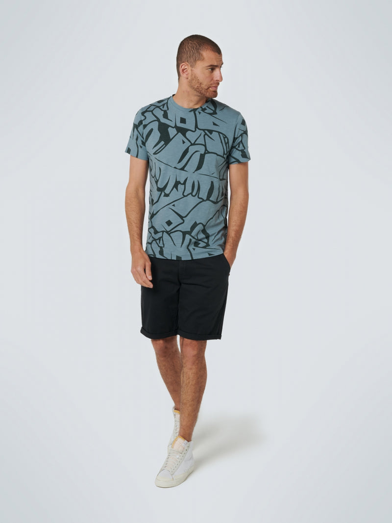 T-Shirt Crewneck Allover Printed Slub | Steel