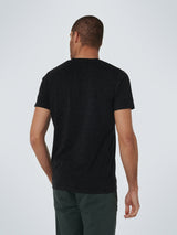 T-Shirt V-Neck Melange | Black