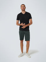 T-Shirt V-Neck Melange | Black