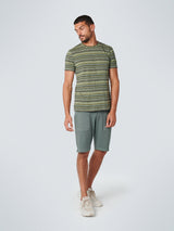 T-Shirt Crewneck Multi Colour Stripe | Steel
