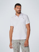 Polo Solid Jacquard Mixed With Jersey | White