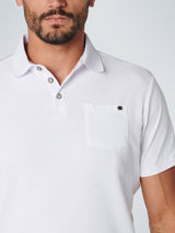 Polo Solid Jacquard Mixed With Jersey | White
