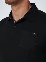 Polo Solid Jacquard Mixed With Jersey | Black